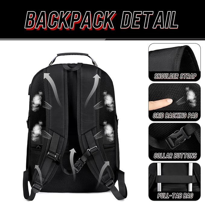 Z-MGKISS Big Travel Backpack, Large Laptop Backpack, TSA Approved Bag 50L, Anti-Theft Water Resistant Computer Daypack 17.3 Inch, Red