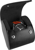BARTON WATCH BANDS, Watch Roll - Black Recycled Leather Watch Travel Case & Watch Band Storage - 1 Watch Case
