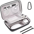 MOSISO Electronic Organizer Travel Case Compatible with MacBook Power Adapter, Compatible with Magic Mouse & Pencil, SD Card, USB Flash Disk with 4 Modular Insert & 2 Cable Tie & Snap Hook, Black