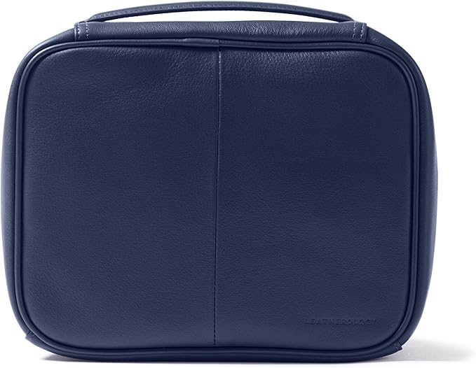 Leatherology Navy Blue Large Travel Organizer - Zipped mesh storage pocket, elastic loops for organization, double metal zipper