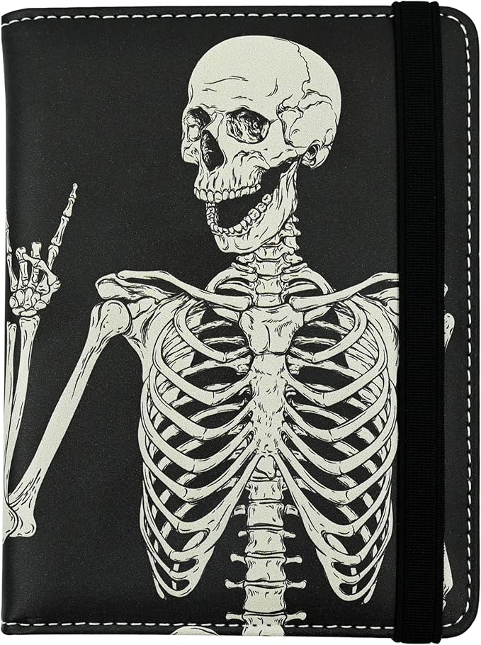 OK Skull Passport Holder for Women and Men PU Leather Passport Cover for Travel