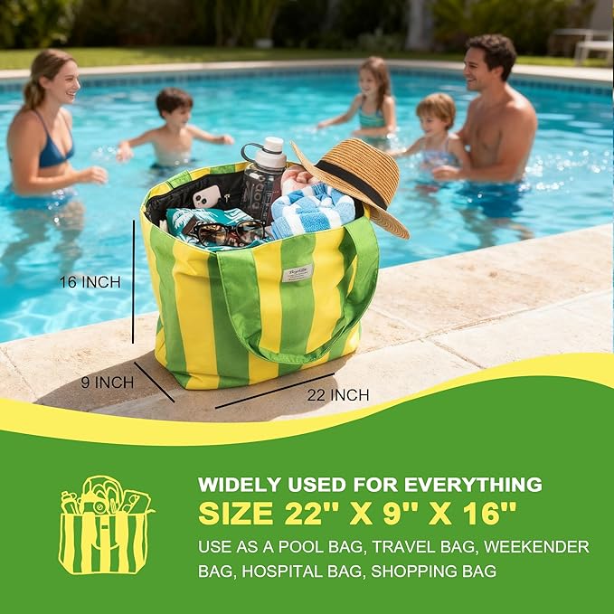 Beach Bags Waterproof Sandproof, XL Large Pool Tote Bag for Women