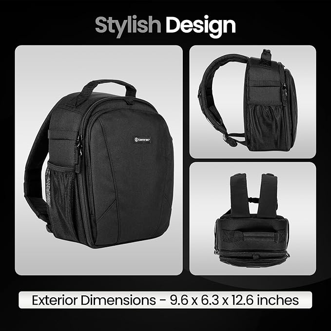 Tamrac Jazz 84 v2.0 Camera Backpack for Photographers, DSLR Camera Bag with Laptop Compartment, Professional Photography Backpack, Travel Camera Carrying Case with Adjustable Shoulder Straps – Black