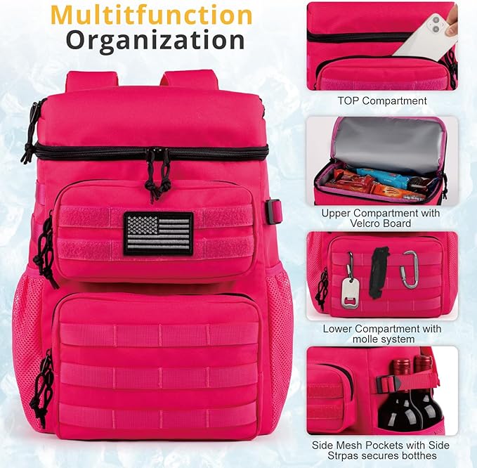 Tactical Backpack Cooler,Soft Lightweight Leakproof Cooler Backpack,Insulated Cooler Bag,Portable Soft Cooler Bag Waterproof for Beach, Travel, Camping, Picnic, Hiking