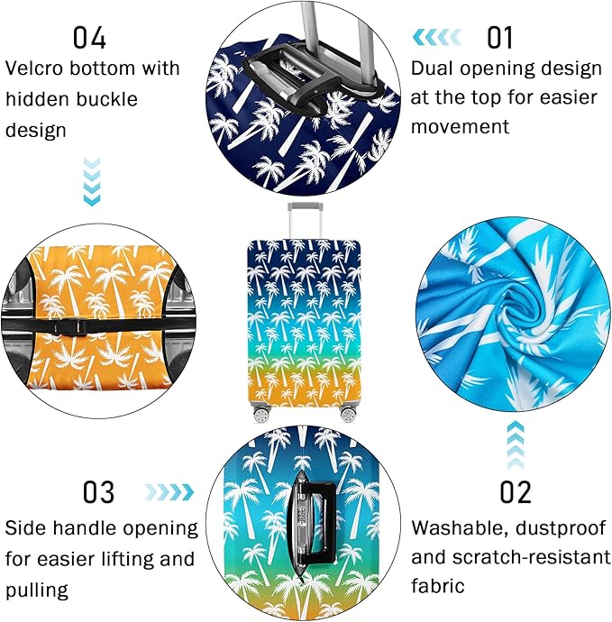Luggage Cover for Suitcase Elastic Suitcase Cover Protector, Carry On Luggage Sleeve Anti Scratch Travel Essentials Suitcase Protector Fits 27-29