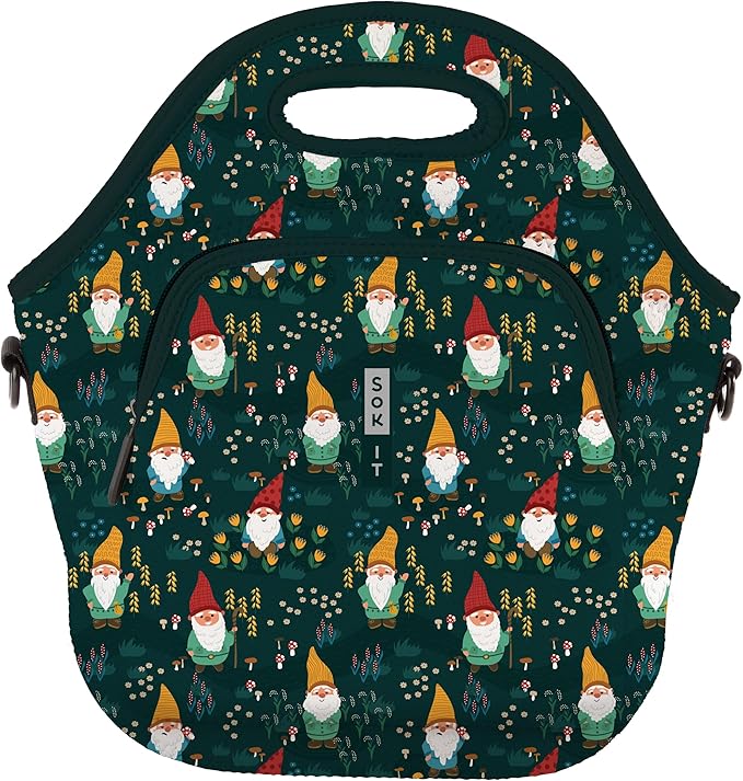 Sok It LunchTote Zippered Bag Insulated Neoprene Caddy (Rollin' with my Gnomies, X-Large 6.5 Quart Lunch Tote)