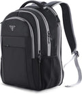 Multipocket TSA Black Travel Laptop Backpack for Men, Anti-Theft Business Daypacks, Airline Approved Personal Item Work Bag, Water Resistant 16 Inch Work Computer Backpack