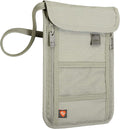 Lewis N. Clark RFID Blocking Stash Neck Wallet, Travel Pouch + Passport Holder for Women & Men, Taupe, One Size