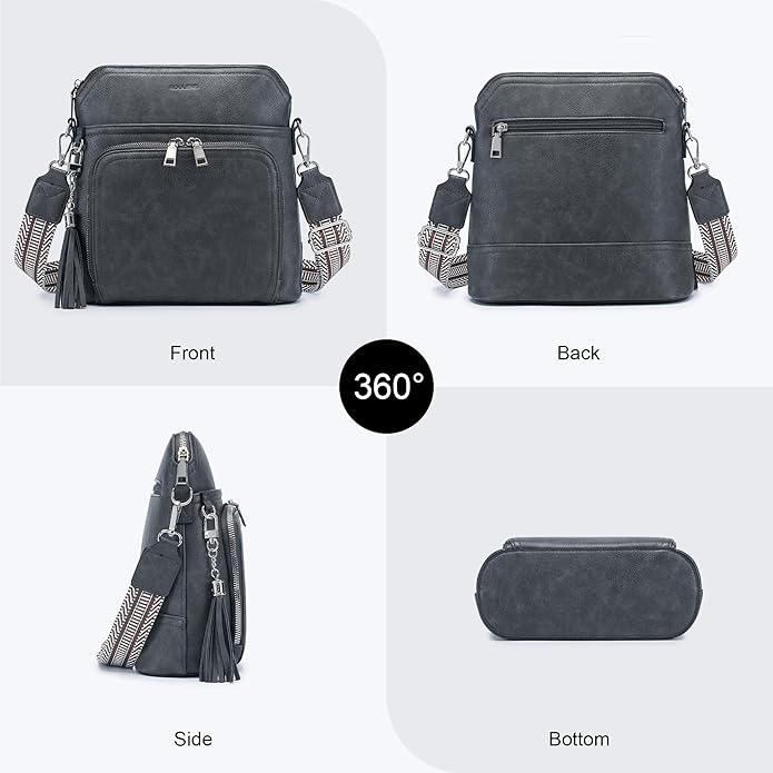 Crossbody Purse for Women,Lightweight Medium Crossbody Bag Soft Leather Women's Shoulder Handbags with Tassel