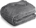 Bare Home Textured Fleece Blanket - Throw/Travel - Ultra-Soft Lightweight for Bed, Sofa, and Couch - Luxury Microplush - Cozy Warm Blanket (Throw/Travel, Waffle Grey)