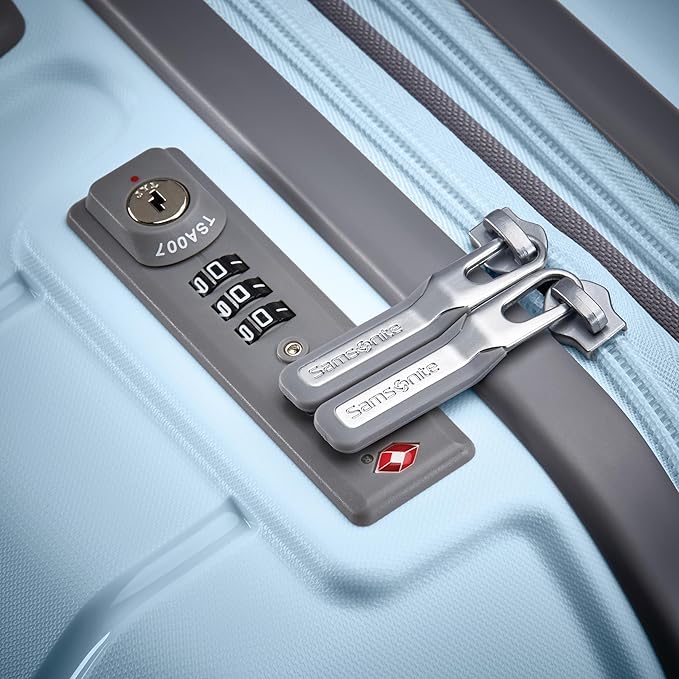 Samsonite Freeform Hardside Carry-On Luggage with Spinner Wheels - Hardshell Suitcase - TSA, Airline-Approved - Expandable Hard Shell, Smooth Rolling Wheels for Lightweight Travel - Sky Blue