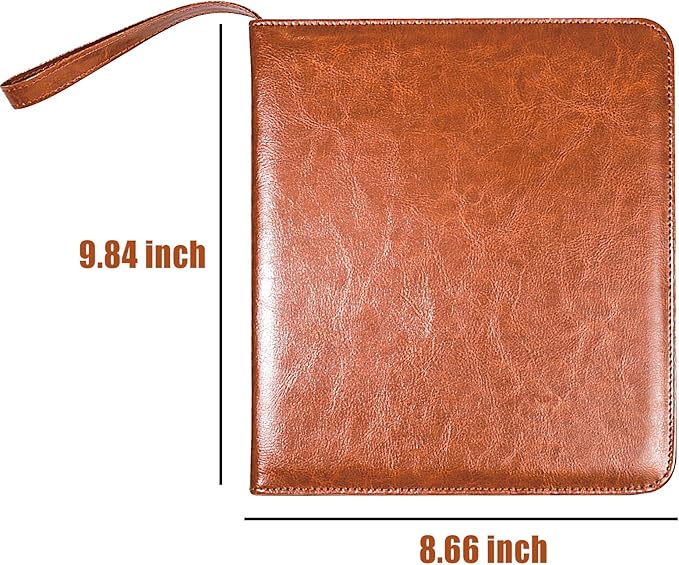 Portable Zippered Key Case, Leather Key Organizer with Handle, 32 Key Capacity, for Real Estate Sales, Hotel Executives, Car Service (Brown)