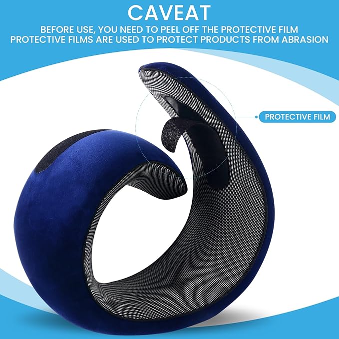 Neck Pillow, Travel Pillow uses Memory Foam to Support Neck Comfort, Ideal Companion for Airplane and car Travel, Compact, Convenient, and Versatile Airplane Sleep Pillow(Dark Blue)
