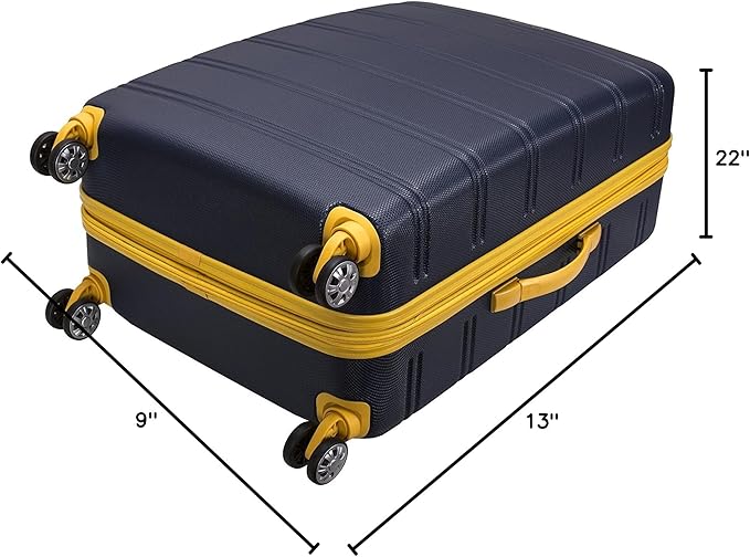 Rockland Unisex Adults Melbourne Hardside Expandable Spinner Wheel Luggage, Navy, 2-Piece Set (20/28)