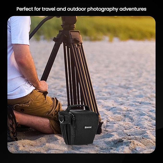 Tamrac Jazz Zoom Holster 23 v2.0 Camera Bag for Photographers, Camera Case for Photography Accessories, Shoulder Bag for Mirrorless Cameras, Crossbody Camera Bag, Travel Camera Carrying Case – Black