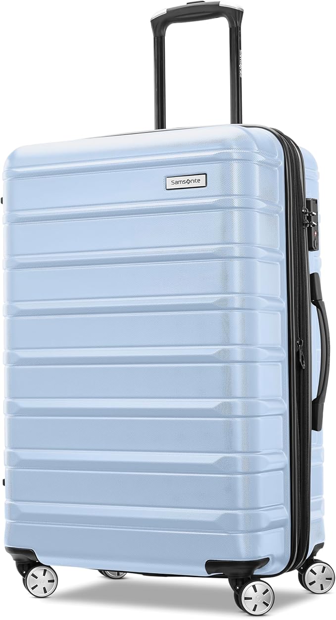 Samsonite Omni 2: 24-Inch Medium Checked Hardside Luggage with 360° Spinner Wheels - Scratch Resistant Hardshell - TSA Lock - Expandable Polycarbonate Shell for Lightweight Travel - Pale Blue