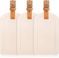 3 Pack Luggage Tags for Suitcases, TSA Approved Bag Tags, Baggage Tags with Privacy Protection, Travel Essentials Luggage Accessories, Ivory & Brown