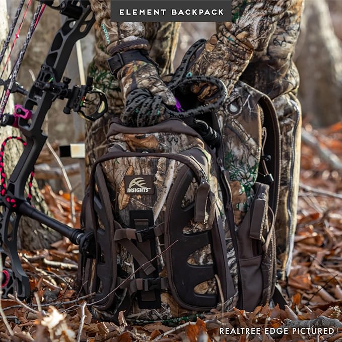 Insights Hunting by frogg toggs - The Element, Heavy Duty 1,831 Cubic Inch Hiking Fishing Camping Hunting Backpack, Mossy Oak Bottomland