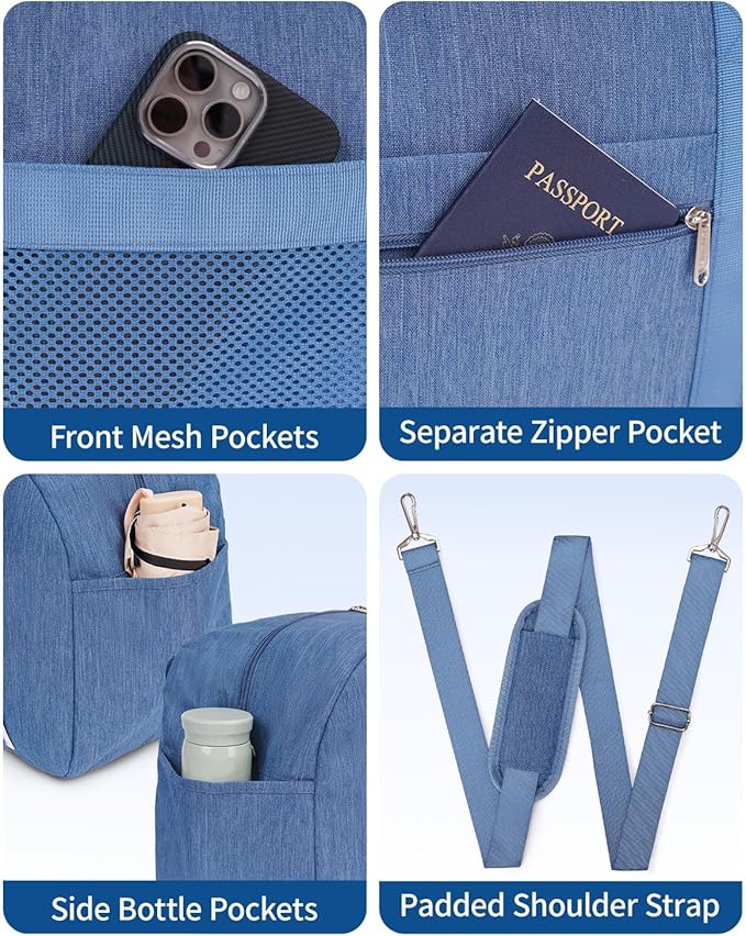Narwey For Spirit Airlines Personal Item Bag 18x14x8, Small Duffle Bag for Travel Duffel for Traveling, Carry on Bag for Airplanes Underseat Overnight for Women and Men (Navy Blue)