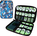 Electronics Travel Organizer,Portable Waterproof Electronic Travel Storage Bag for Small Charging Cord Storage,Charger,SD Card etc,for Travel,Business-Blue Camouflage