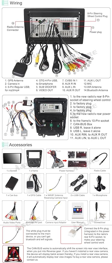 ASURE 2+64GB Car Stereo Radio for Ford Mustang 2010-2014,10.1 inch 4Core Android Car GPS Navigation Head Unit with Wireless Carplay,Android Auto,1280x800 HD Touchscreen Multimedia Player