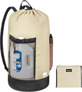 BALEINE 150L Laundry Bag Backpack, 900D Oxford Fabric Large Travel Laundry Bags with Shoulder Straps and 2 Mesh Pockets for College Dorm, Apartment, Laundromat (Beige, 150L)