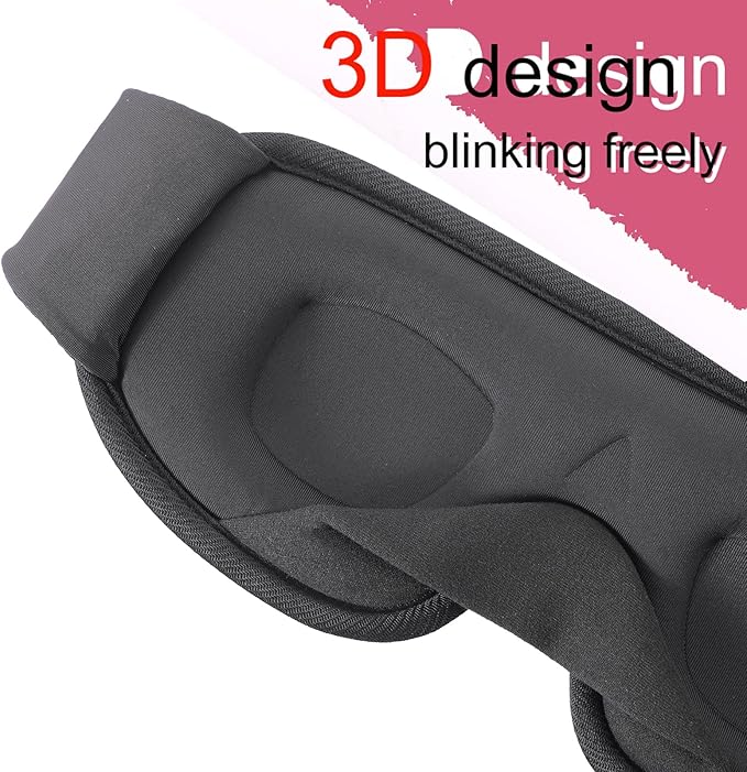 Sleep Mask for Men and Women 3D Contoured Eye Mask Patented Adjustable Light Blocking Night Mask for Sleeping (Blue)