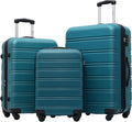 Merax Luggage Sets of 3 Piece Carry on Suitcase Airline Approved,Hard Case Expandable Spinner Wheels (Blue Green)