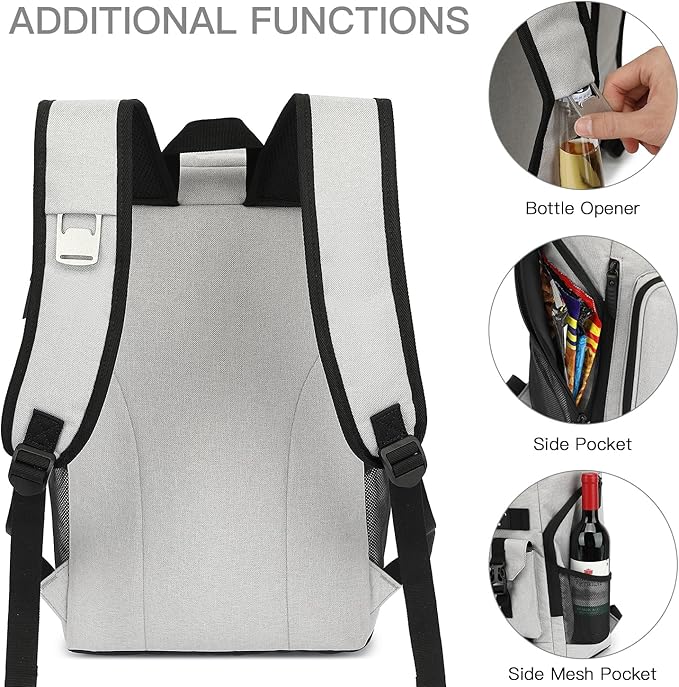 TUGUAN Cooler Backpack 36 Cans Insulated Leak Proof Lightweight Lunch Backpack for Men Work Portable Travel Thermal Bag Compartment Camping Hiking Beach Pincnic Cooler for Women
