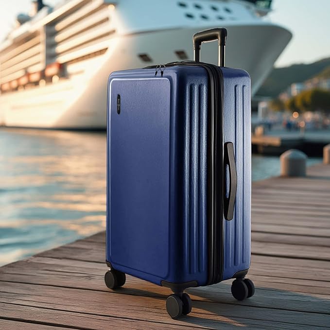Luggage Sets 3 Piece, 24 Inch Suitcase and 28 Inch Luggage with Spinner Wheels, Durable Hard Shell Suitcase Set, Expandable Travel Suitcases with Wheels, Navy