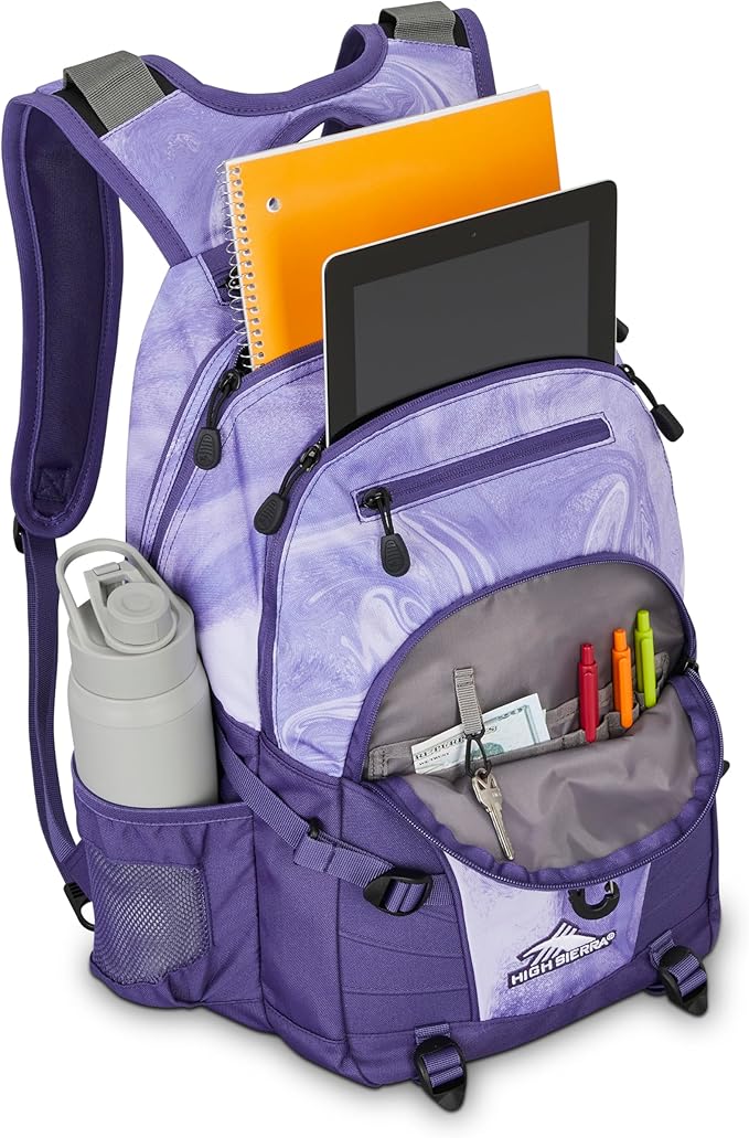 High Sierra Loop Daypack, Purple Marble Swirl, One Size