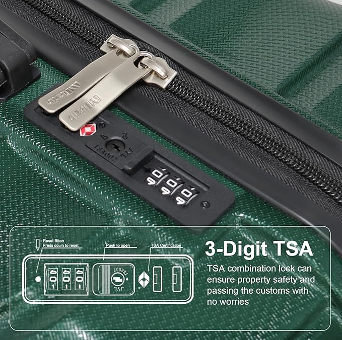 Luggage Sets Suitcases with Wheels Suitcase set Hardshell Luggage sets Clearance Luggage sets with TSA Lock 20/24/28 Inch Luggage Lightweight Suitcases with Wheels (Jasper)