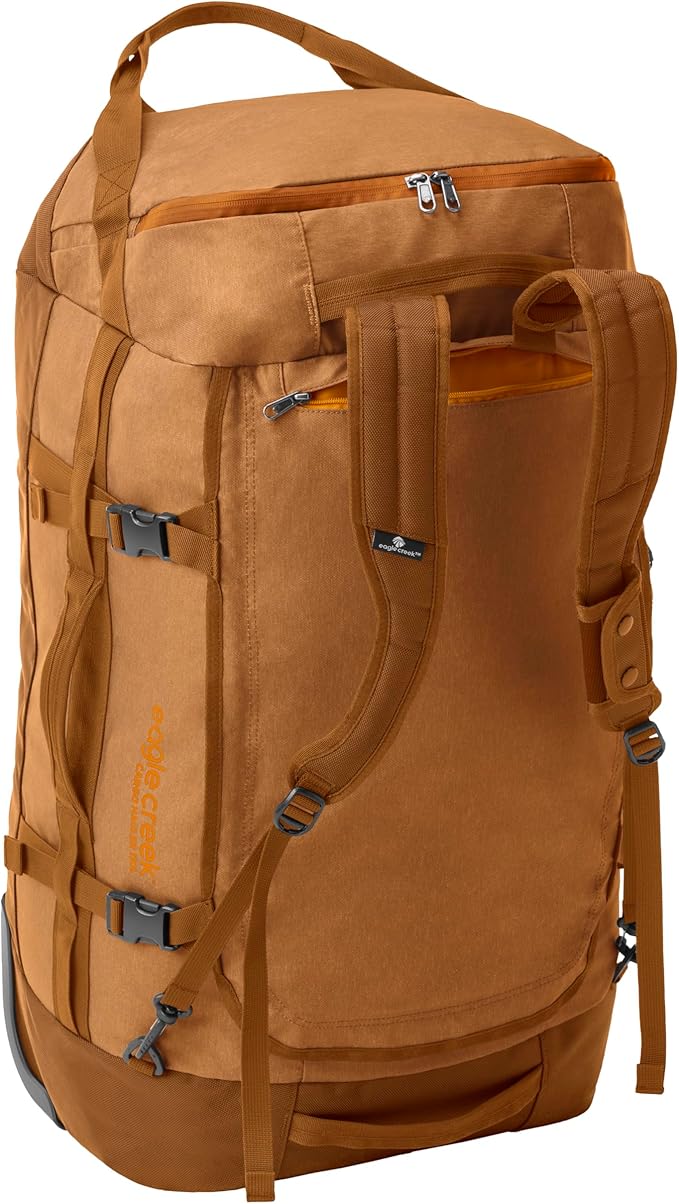 Eagle Creek Cargo Hauler Wheeled Duffel - Durable Duffel Bag for Travel - Easy Access Compartment - Deployable Backpack Straps - Lockable Zipper Opening - Glacier Blue - 110L