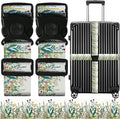 Luggage Straps for Suitcases, Travel Adjustable Belt with Quick Release Buckle, Heavy Duty Nylon Bag Packing Strap, Unique Bright Identifiers Business Travel Accessories (2 Pack) - White Flowers