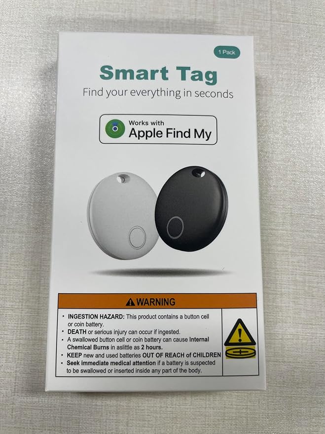 Air Tracker, Smart Bluetooth Tracker Works with Apple Find My (iOS Only), Item Finder Locator for Keys, Luggage, Backpack, IP67 Waterproof, Yellow