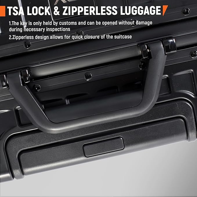 UrbanExplorer All Aluminum Carry On Luggage 22x14x9 Airline Approved Heavy Duty Hard Shell Suitcases Zipperless Suitcase with TSA Lock, Black, 20 Inch