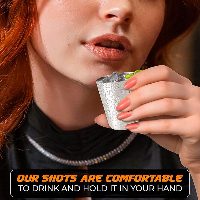 VIKROM 15 Pcs Stainless Steel Shot Glasses - 30ml (1oz) Tiny Metal Shot Glasses, Lightweight and Easy to Store, Durable Metal Shots for Parties, Easy to Clean, Good for Hiking, Travels, and Picnics