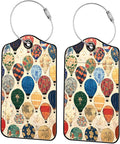 Luggage Tags for Suitcases, 2-Pack PU Leather for Cruise & Travel, Baggage ID Tags with Privacy Cover & Address Card, Durable Metal Ring, Kids Adults Travel Accessories, Tapestry Balloons