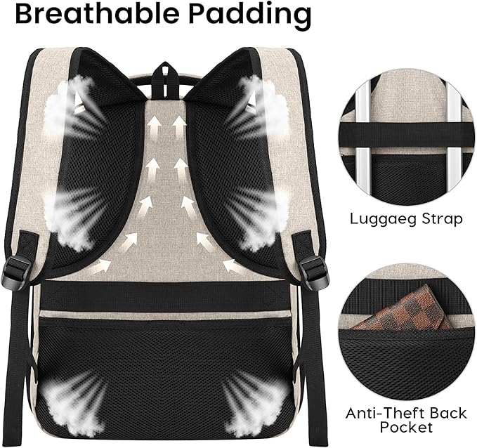 Backpack for Girls Women, School Backpack for Teen Boys, Lightweight Casual High School Bookbag, Daily-use Travel Laptop Backpack with USB Charging Port Fits 15.6 Inch Notebook
