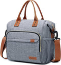TuErCao Adult Lunch Box - Insulated Lunch Bag Women for Work, Soft Cooler for Beach Travel Picnic, Ladies Lunch Tote Bag for Office, Grey