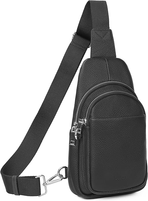 befen Genuine Leather Small Sling Bag for Women Anti-Theft Crossbody Chest Bags Fanny Packs for Travel with RFID Card Slots