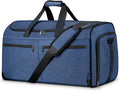 Large Garment Bag for Travel, Bukere Convertible Suit Travel Garment Duffel Bag for Men Women Business, Shoe Compartment, Detachable Shoulder Strap, Multi-Function 2 in 1 Weekender Bag, Blue