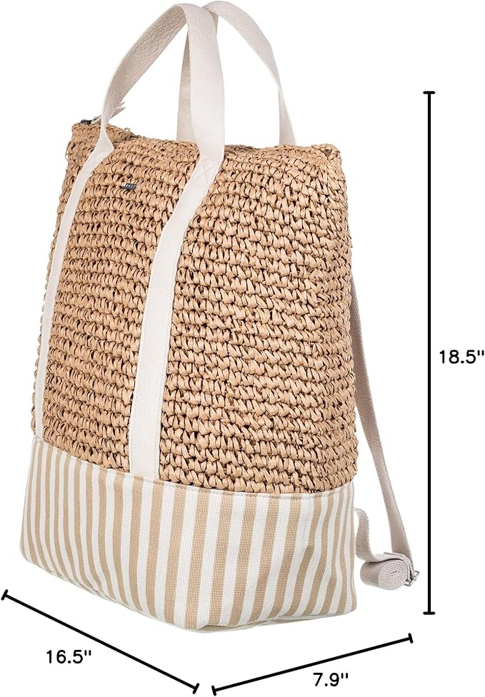 Roxy Women's Beach Tote Bag | Travel | Vacation | Straw | Lightweight | Breathable