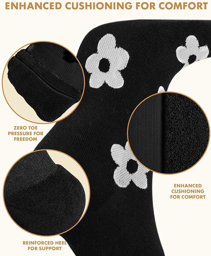 Thick Soft Cotton Compression Socks for Women Men 15-20mmHg Knee High Breathable Cotton Socks for All Day Comfort