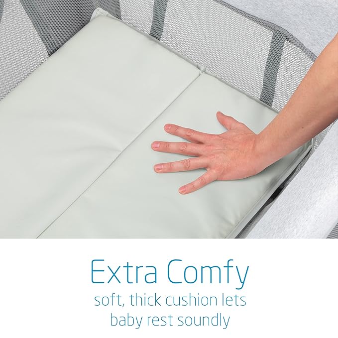 Maxi-Cosi Swift Lightweight Portable Playard, 1-Step Fold Playpen with Travel Bag, 2-Stage Mattress for Newborn to Toddlers, Essential Grey