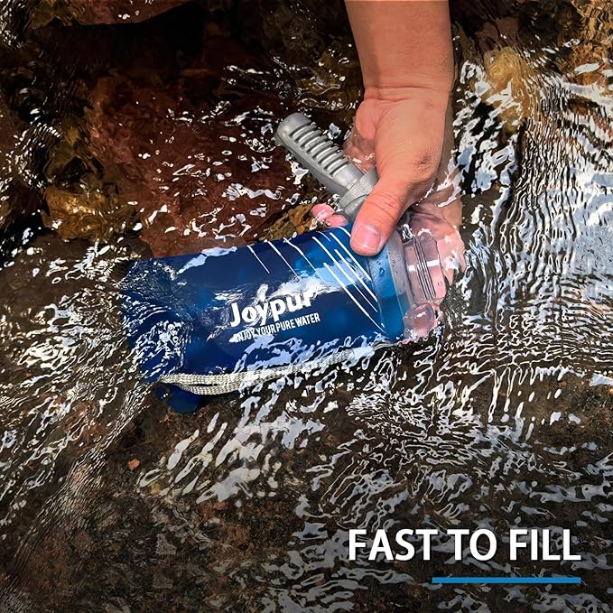 Water Filter Bottle Survival - 650/1000/2000ml Collapsible Water Bottle with NSF/FDA Certification with Filter Squeeze Water Filter Bottle Portable Water Filter Hiking Backpacking Camping
