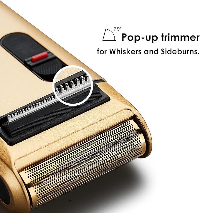 Retro Electric Razors for Men with Beard Trimmer, Rechargeable Mens Titanium- Plated Foil Shavers, Strong Power (Gold)