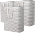 Lifewit 3 Pack Laundry Hamper Large Collapsible Laundry Baskets, Freestanding Waterproof Clothes Hamper with Easy Carry Handles in Laundry Room Bedroom Bathroom College Dorm for Adults, Gray, 3 x 125L
