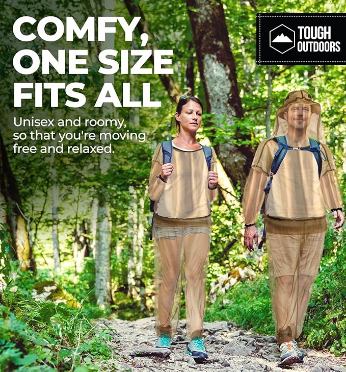 Tough Outfitters Mosquito Suit Jacket & Pants - Mosquito Repellent Clothing for Men & Women - Insect, Bug Proof Net Mesh Suit for Gardening & Outdoor - from Flies, Tick, Gnats - Large