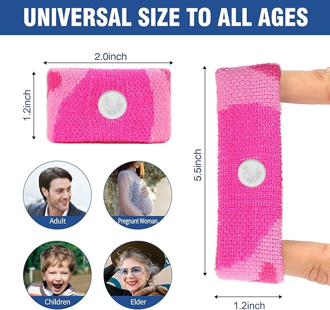 Motion Sickness Bands Anti Nausea Wristband for Adult and Kids Morning Sickness Relief for Pregnant Women Acupressure Nausea Relief for Car, Sea, Air Sickness - 1 Pair Camo Pink